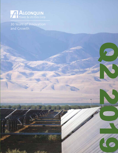 Thumbnail Algonquin Power & Utilities Quarterly Report 2019-q2