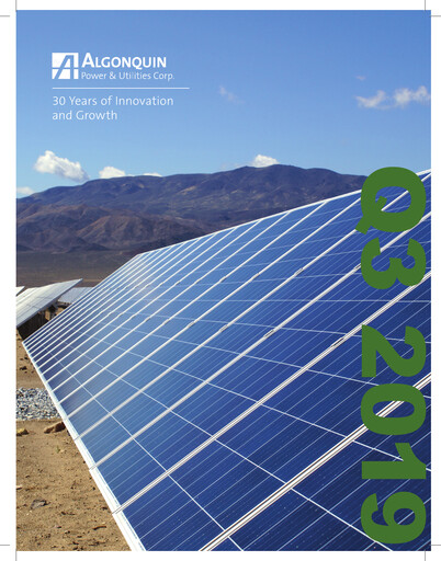 Thumbnail Algonquin Power & Utilities Quarterly Report 2019-q3
