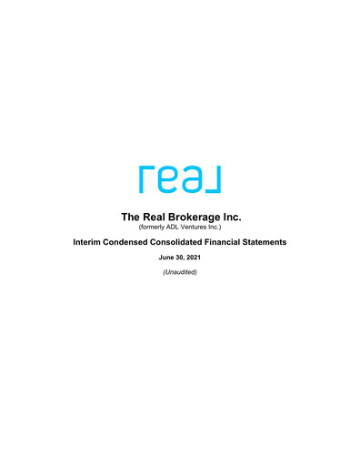Thumbnail Real Brokerage Inc. Quarterly Report 2021-q2