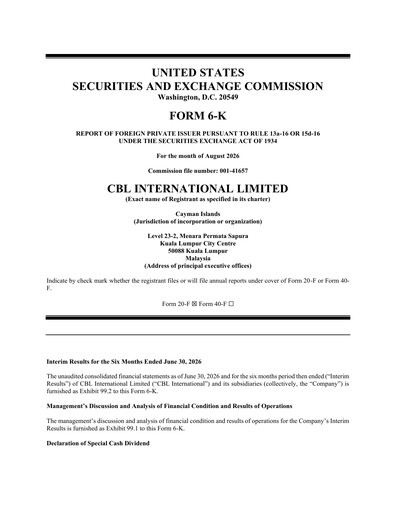 Miniature CBL International Rapport semestriel 2026-h1