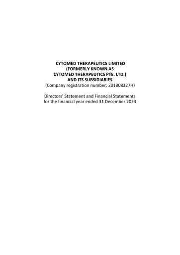 Thumbnail CytoMed Therapeutics Financial Statement 2023