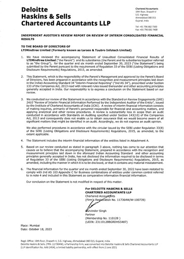 Vorschaubild LTIMindtree Quartalsbericht 2023-q2