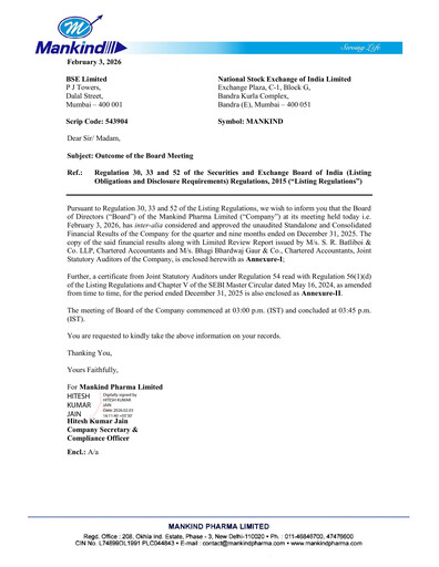Thumbnail Mankind Pharma Quarterly Report 2025-q3