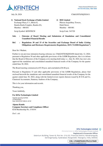 Thumbnail KFin Technologies Quarterly Report 2024-q1