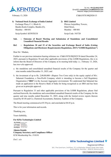 Thumbnail KFin Technologies Quarterly Report 2025-q3