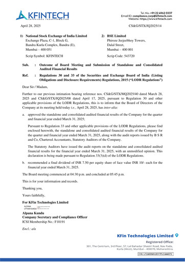 Thumbnail KFin Technologies Quarterly Report 2025-q4