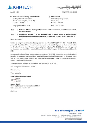 Thumbnail KFin Technologies Quarterly Report 2026-q1