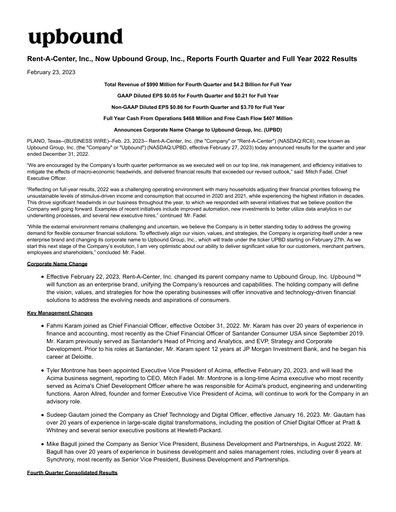 Thumbnail Upbound Group Quarterly Report 2022-q4