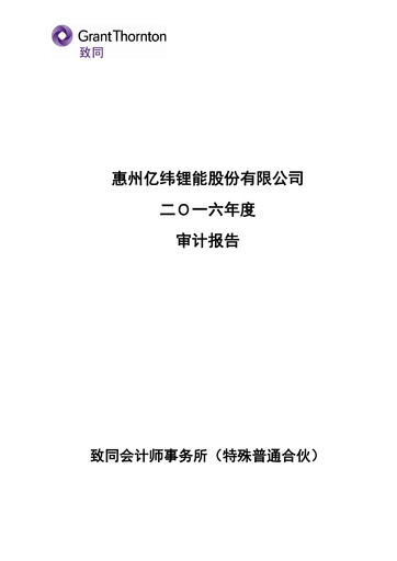 Thumbnail EVE Energy Financial Statement 2016