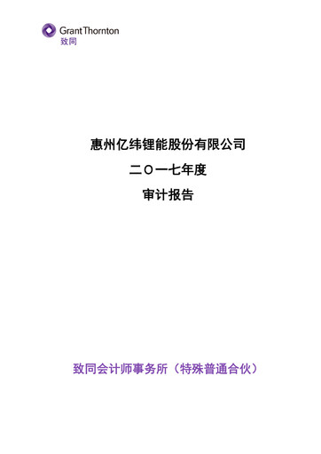Thumbnail EVE Energy Financial Statement 2017