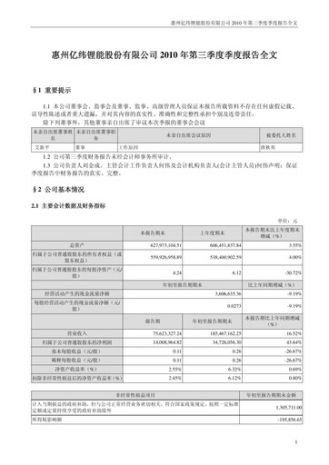 Thumbnail EVE Energy Quarterly Report 2010-q3