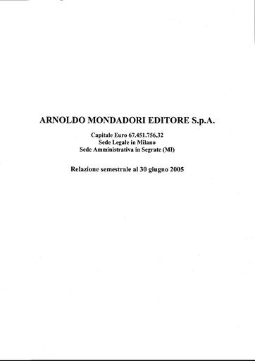Thumbnail Arnoldo Mondadori Editore Financial Report 2005-h1