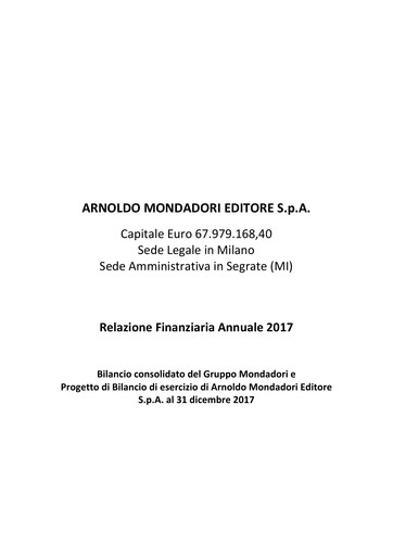 Thumbnail Arnoldo Mondadori Editore Financial Report 2017