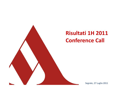 Miniature Arnoldo Mondadori Editore Rapport semestriel 2011-h1