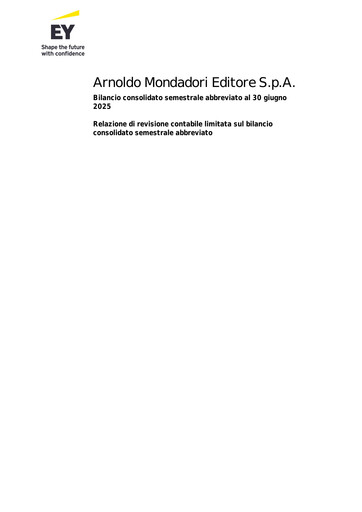 Miniature Arnoldo Mondadori Editore Rapport semestriel 2025-h1