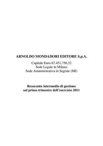 Miniature Arnoldo Mondadori Editore Rapport trimestriel 2011-q1