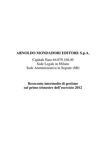 Miniature Arnoldo Mondadori Editore Rapport trimestriel 2012-q1