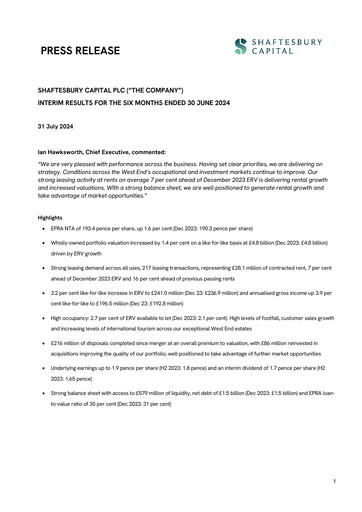 Thumbnail Shaftesbury Capital Half-year Report 2024-h1