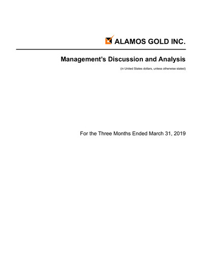 Thumbnail Alamos Gold Quarterly Report 2019-q1