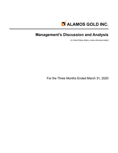 Thumbnail Alamos Gold Quarterly Report 2020-q1