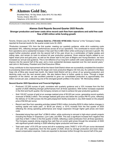Thumbnail Alamos Gold Quarterly Report 2025-q2