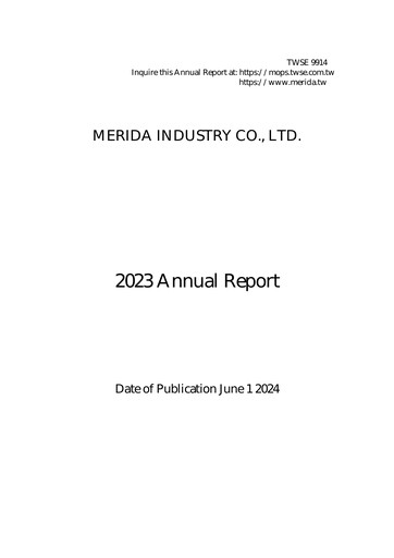 Vorschaubild Merida Industry Jahresbericht 2023