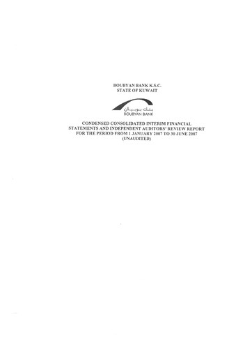 Thumbnail Boubyan Bank Financial Report 2007-h1