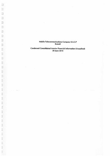 Vorschaubild Zain (Mobile Telecommunications Company) Finanzbericht 2014-h1