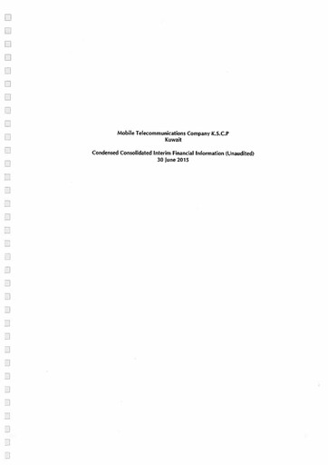 Vorschaubild Zain (Mobile Telecommunications Company) Finanzbericht 2015-h1