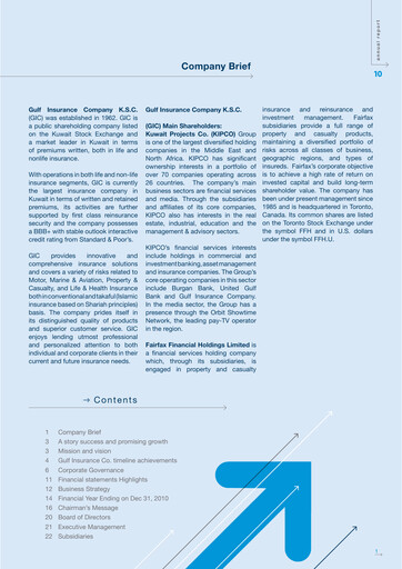 Miniature Gulf Insurance Group Rapport annuel 2010