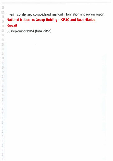 Thumbnail National Industries Group Holding Financial Statement 2014-9m