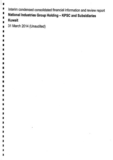 Thumbnail National Industries Group Holding Financial Statement 2014-q1