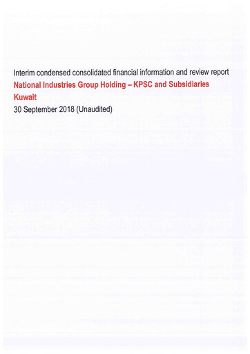Thumbnail National Industries Group Holding Financial Statement 2018-9m