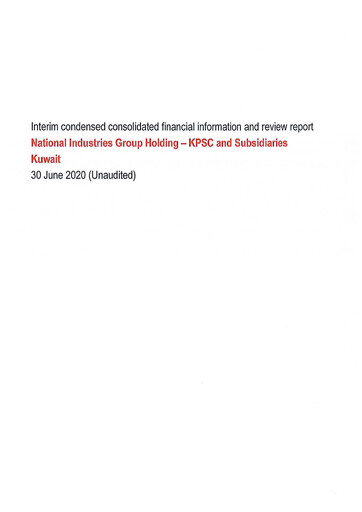 Thumbnail National Industries Group Holding Financial Statement 2020-h1