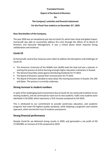 Vorschaubild Humansoft Holding Company Jahresbericht 2020