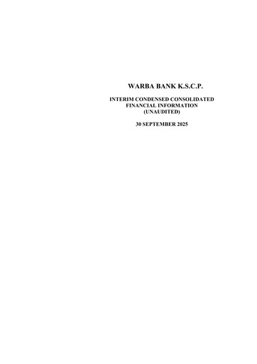 Thumbnail Warba Bank Financial Statement 2025-9m