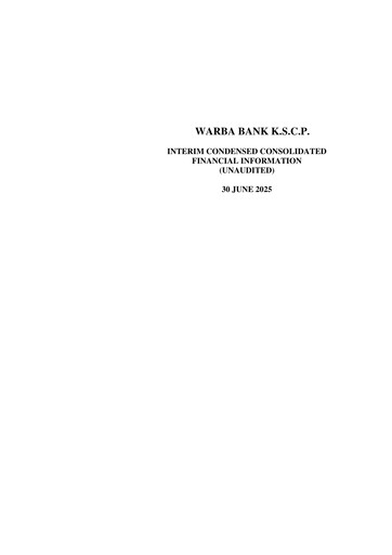 Thumbnail Warba Bank Financial Statement 2025-h1