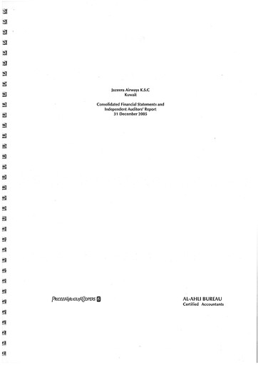Thumbnail Jazeera Airways Financial Statement 2005