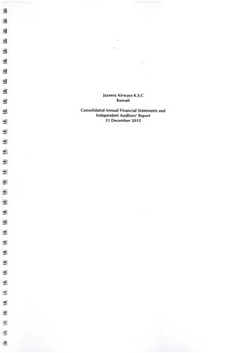 Thumbnail Jazeera Airways Financial Statement 2012
