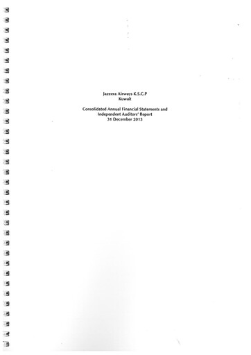 Thumbnail Jazeera Airways Financial Statement 2013