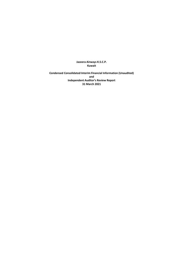 Thumbnail Jazeera Airways Quarterly Report 2021-q1