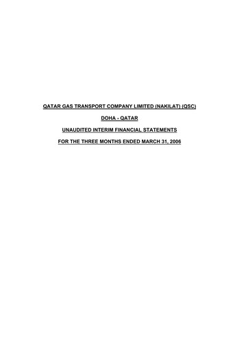 Thumbnail Qatar Gas Transport Company Financial Statement 2006-q1