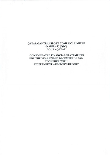 Vorschaubild Qatar Gas Transport Company Finanzmitteilung 2014