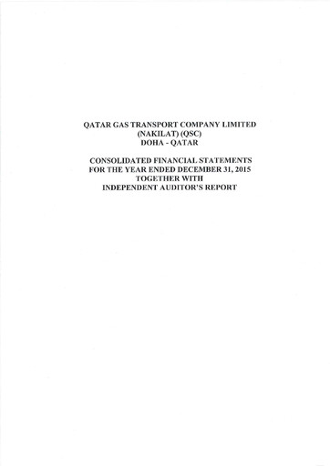 Vorschaubild Qatar Gas Transport Company Finanzmitteilung 2015