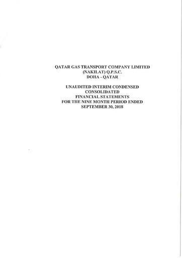 Thumbnail Qatar Gas Transport Company Financial Statement 2018-9m