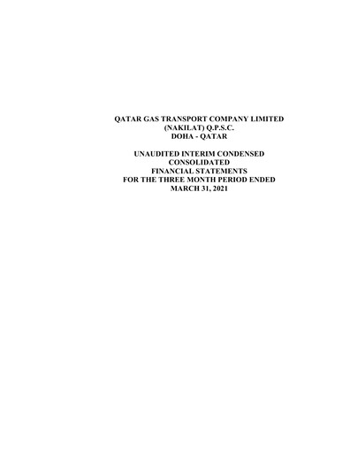 Thumbnail Qatar Gas Transport Company Financial Statement 2021-q1