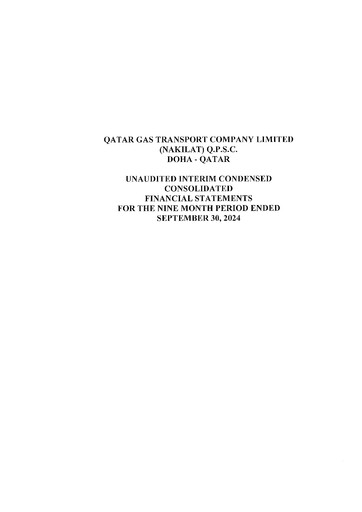 Thumbnail Qatar Gas Transport Company Financial Statement 2024-9m