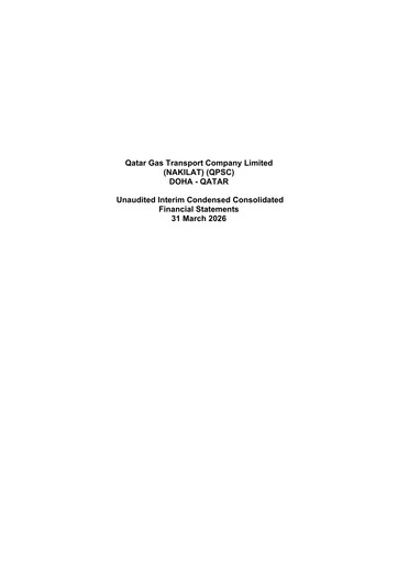Thumbnail Qatar Gas Transport Company Financial Statement 2026-q1
