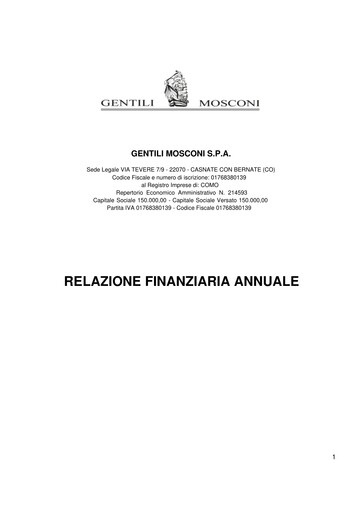 Miniature Gentili Mosconi Rapport financier 2022