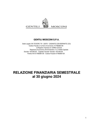 Thumbnail Gentili Mosconi Half-year Report 2024-h1